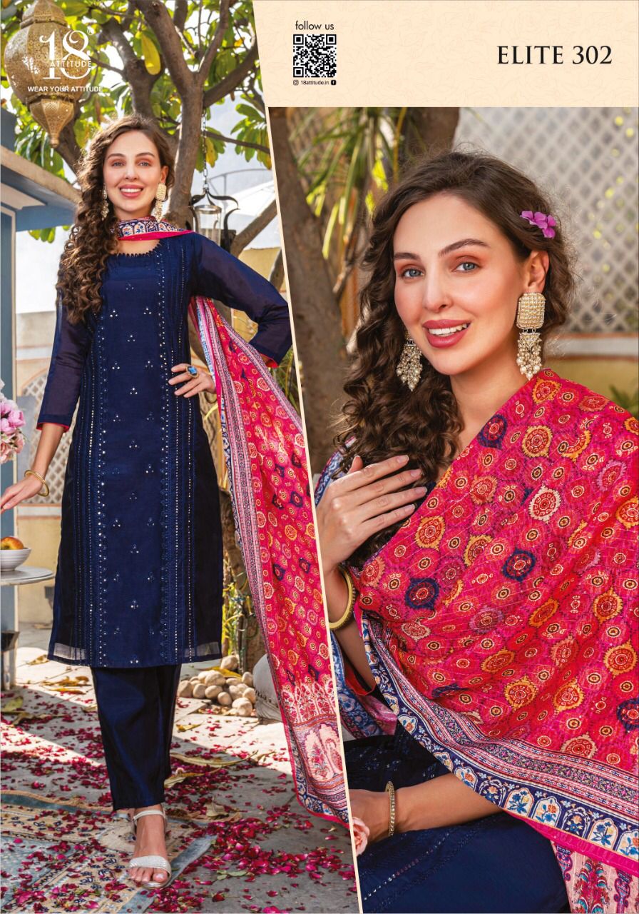 Elite Vol 3 By 18 Attitude Readymade Salwar Suits Catalog